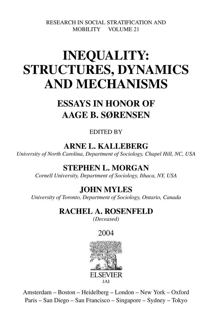 Inequality: Structures Dynamics and Mechanisms