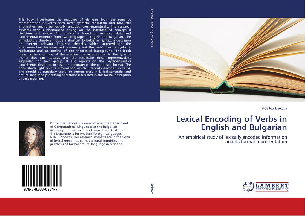 Lexical Encoding of Verbs in English and Bulgarian - Rositsa Dekova
