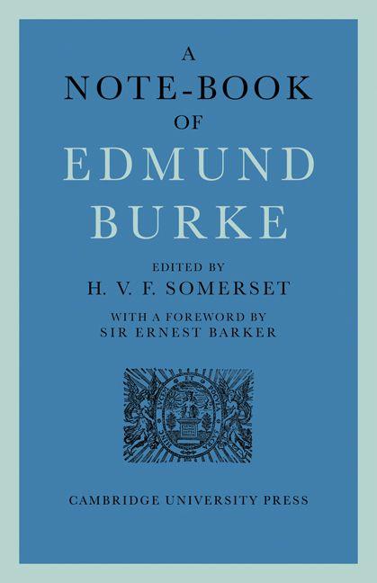 A Note-Book of Edmund Burke