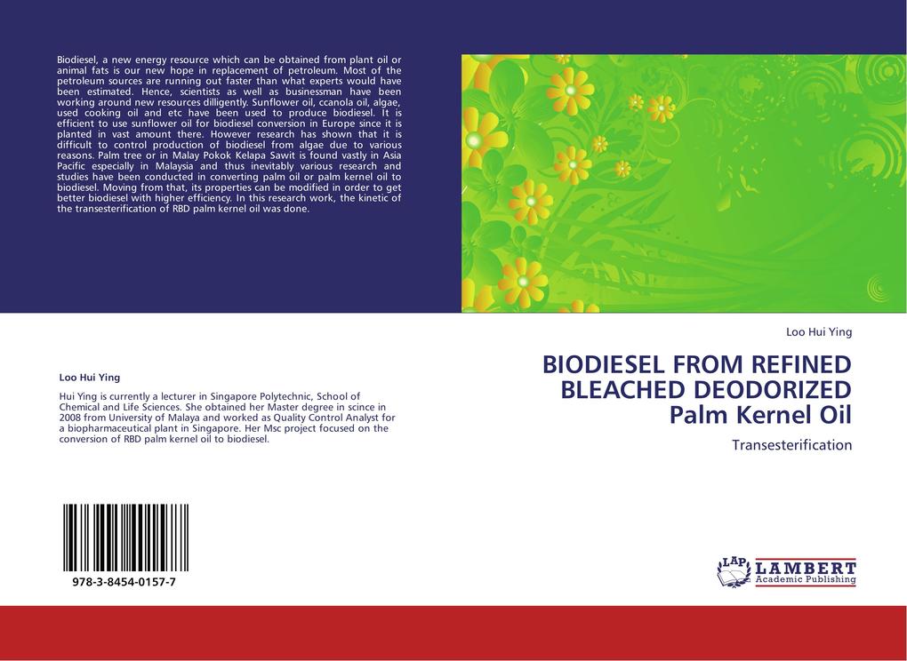 BIODIESEL FROM REFINED BLEACHED DEODORIZED Palm Kernel Oil