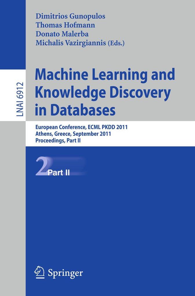 Machine Learning and Knowledge Discovery in Databases Part II