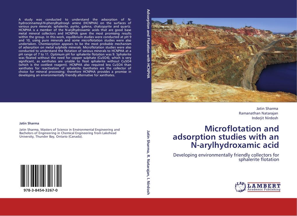 Microflotation and adsorption studies with an N-arylhydroxamic acid