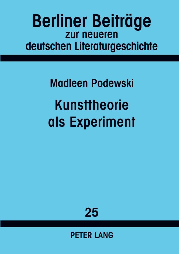 Kunsttheorie als Experiment