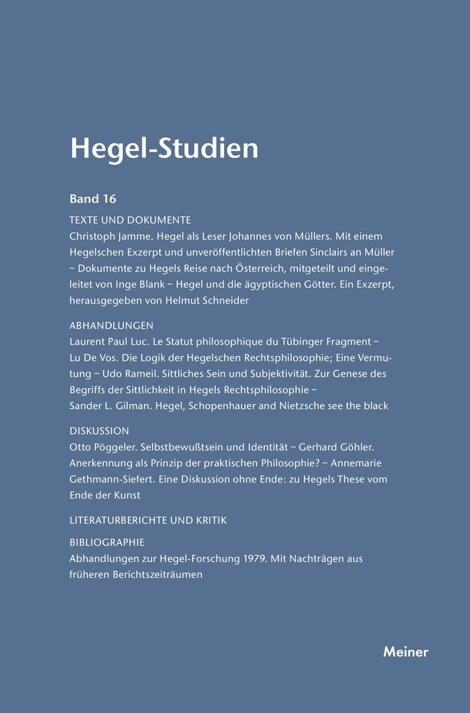 Hegel-Studien / Hegel-Studien Band 16 (1981)