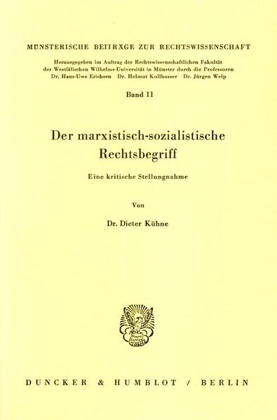 Der marxistisch-sozialistische Rechtsbegriff.