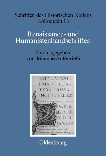 Renaissance- und Humanistenhandschriften - Elisabeth Müller-Luckner