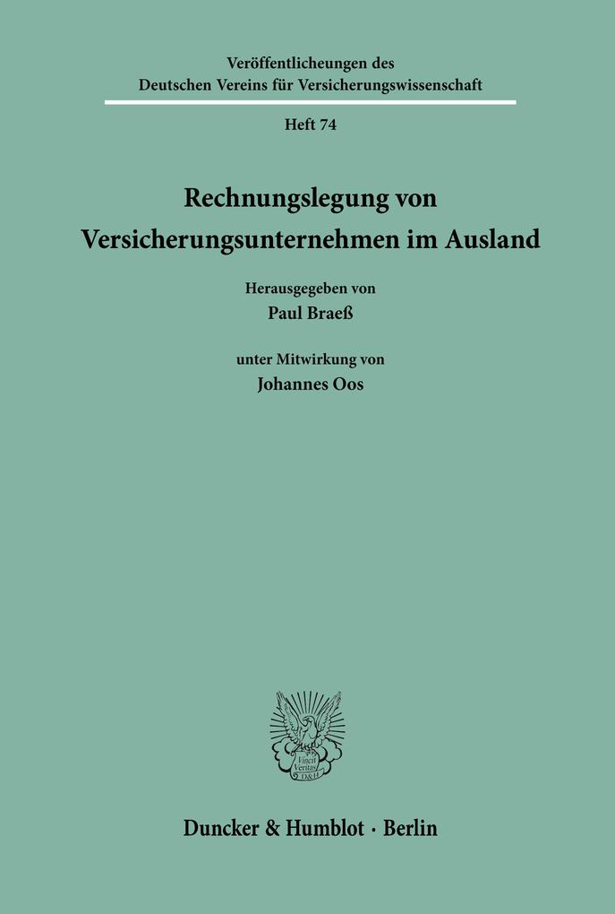 Rechnungslegung von Versicherungsunternehmen im Ausland.