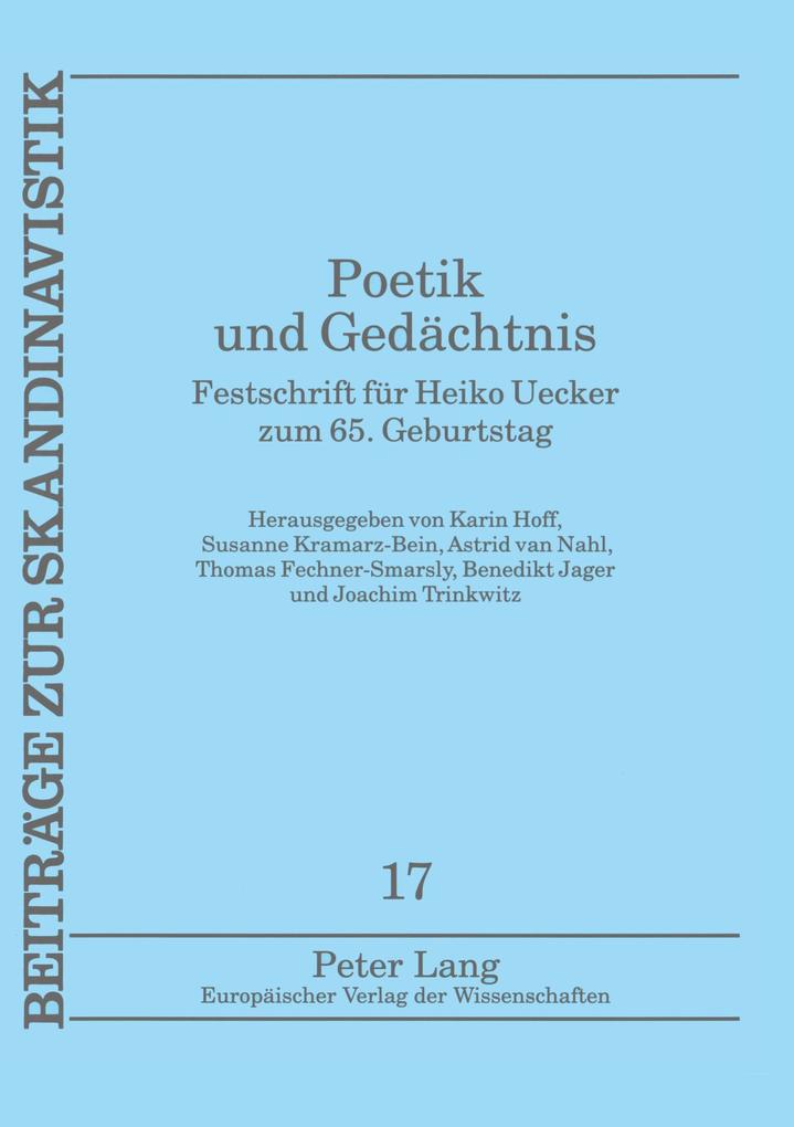 Poetik und Gedächtnis als Buch Poetik und Gedächtnis als Buch