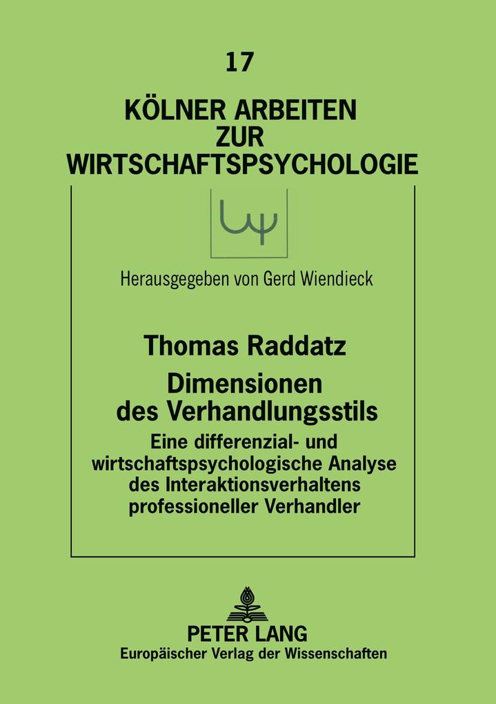 Dimensionen des Verhandlungsstils