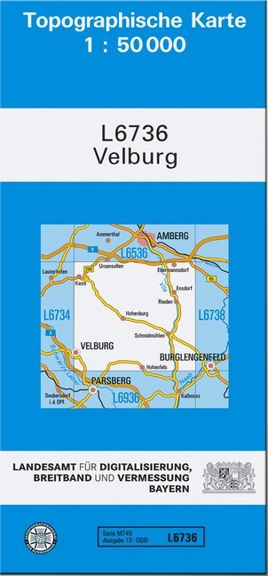 Topographische Karte Bayern Velburg