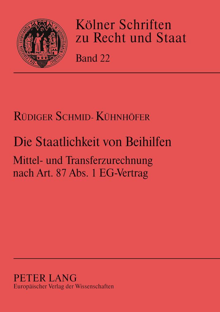 Die Staatlichkeit von Beihilfen