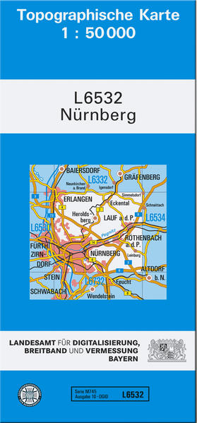 Topographische Karte Bayern Nürnberg
