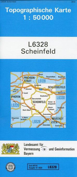 Topographische Karte Bayern Scheinfeld