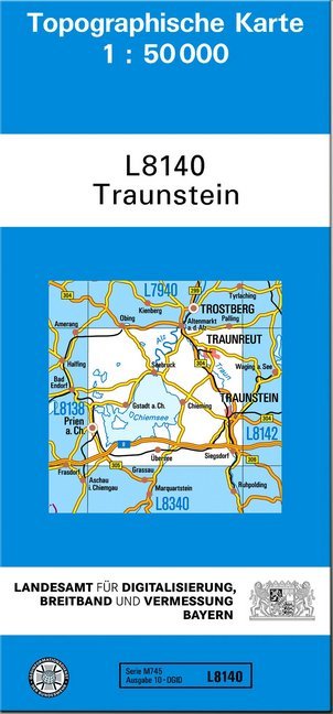 Topographische Karte Bayern Traunstein