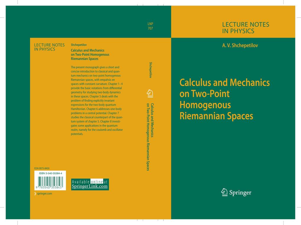 Calculus and Mechanics on Two-Point Homogenous Riemannian Spaces