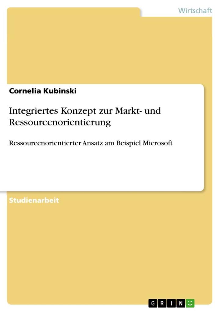 Integriertes Konzept zur Markt- und Ressourcenorientierung - Cornelia Kubinski
