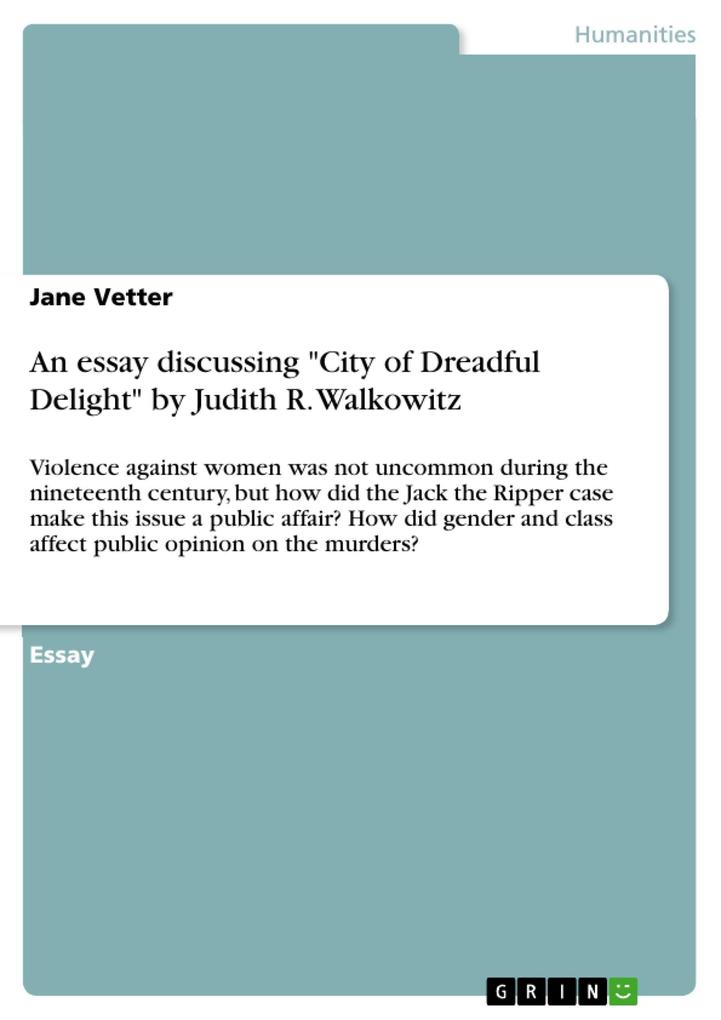An essay discussing City of Dreadful Delight by Judith R. Walkowitz