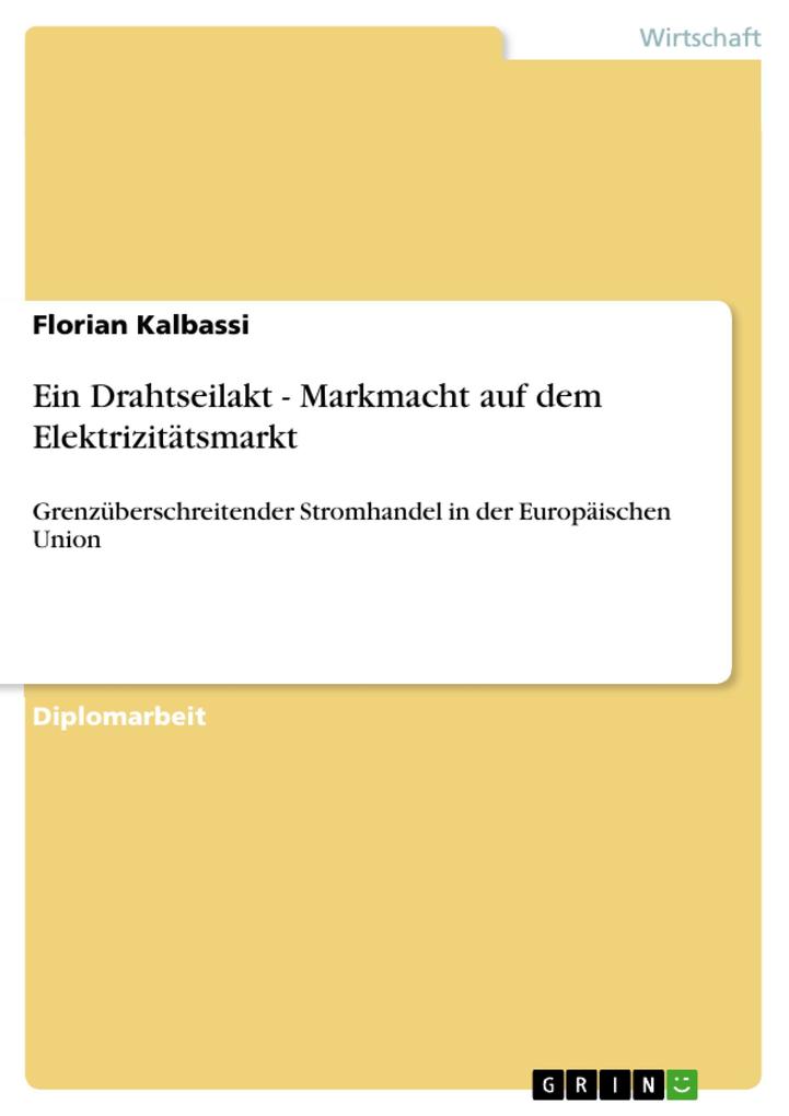 Ein Drahtseilakt - Markmacht auf dem Elektrizitätsmarkt - Florian Kalbassi