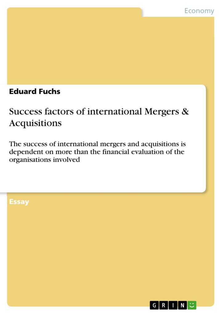 Success factors of international Mergers & Acquisitions