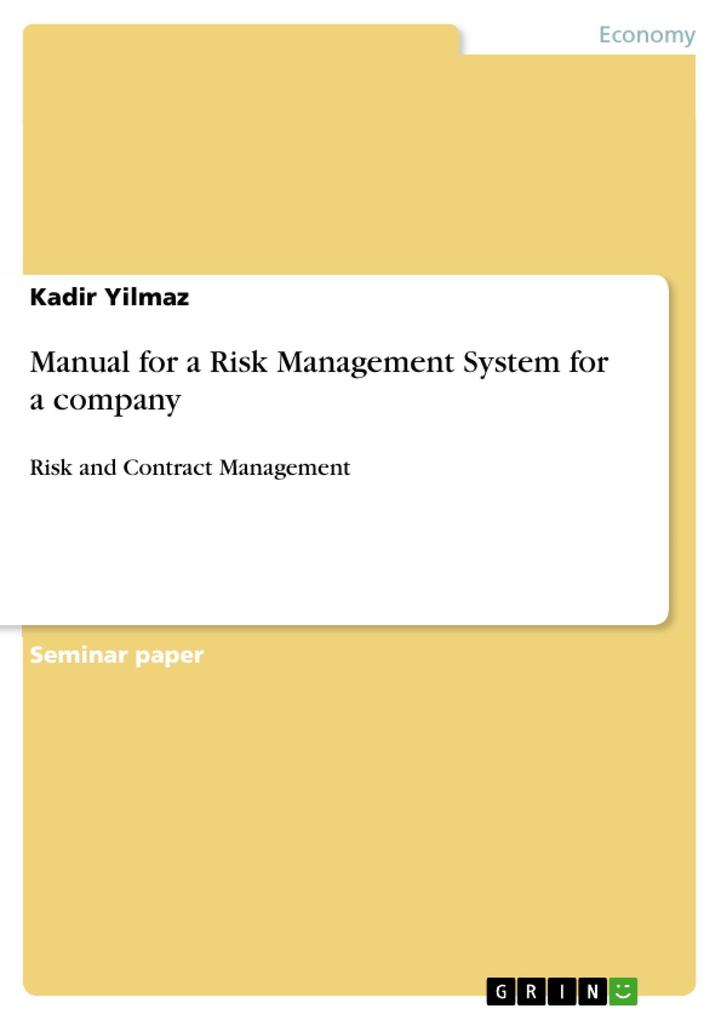 Manual for a Risk Management System for a company