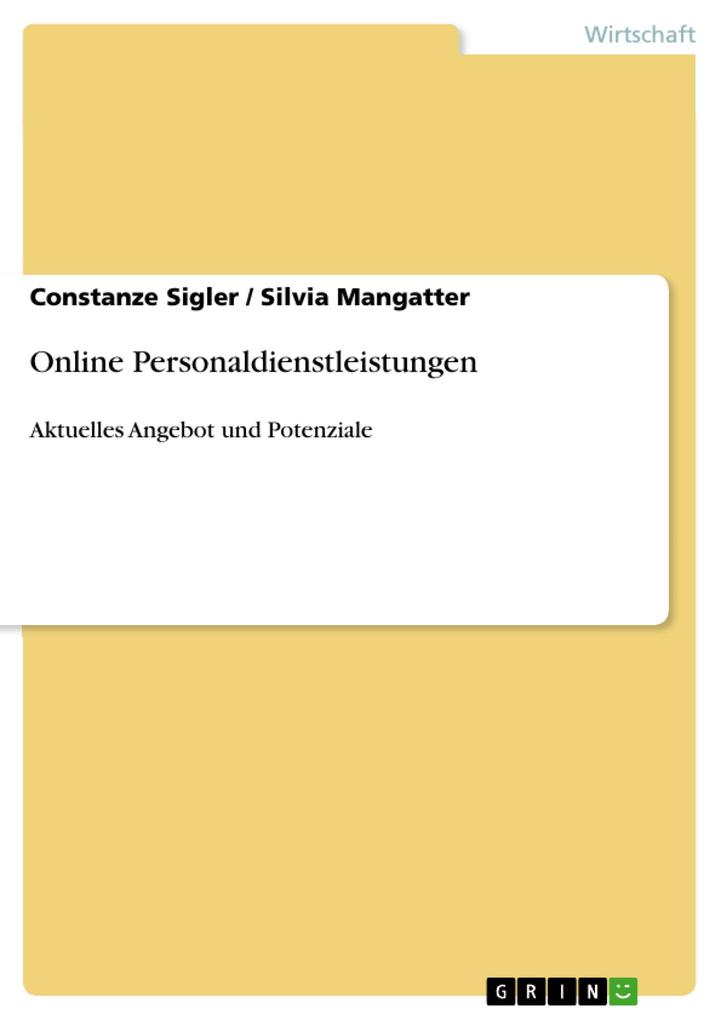 Online Personaldienstleistungen als eBook Download von Constanze Sigler, Silvia Mangatter - Constanze Sigler, Silvia Mangatter