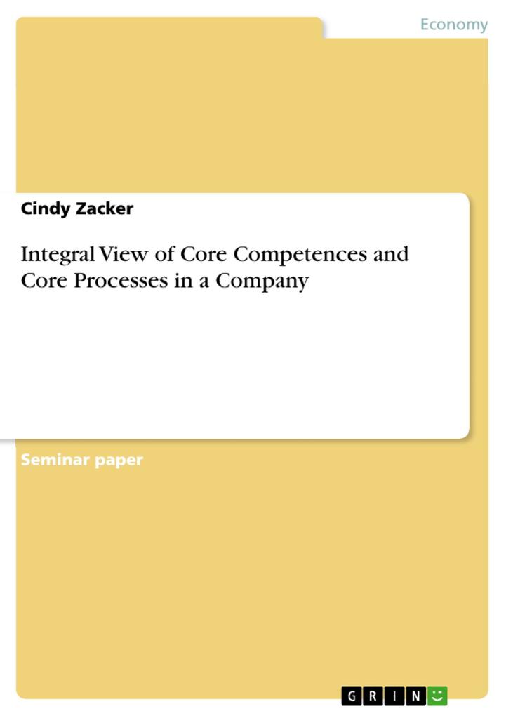 Integral View of Core Competences and Core Processes in a Company