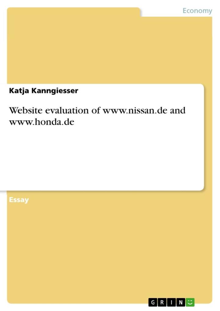 Website evaluation of www.nissan.de and www.honda.de