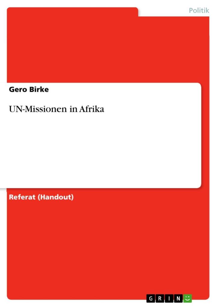 UN-Missionen in Afrika
