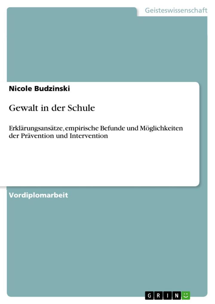 Gewalt in der Schule als eBook Download von Nicole Budzinski - Nicole Budzinski