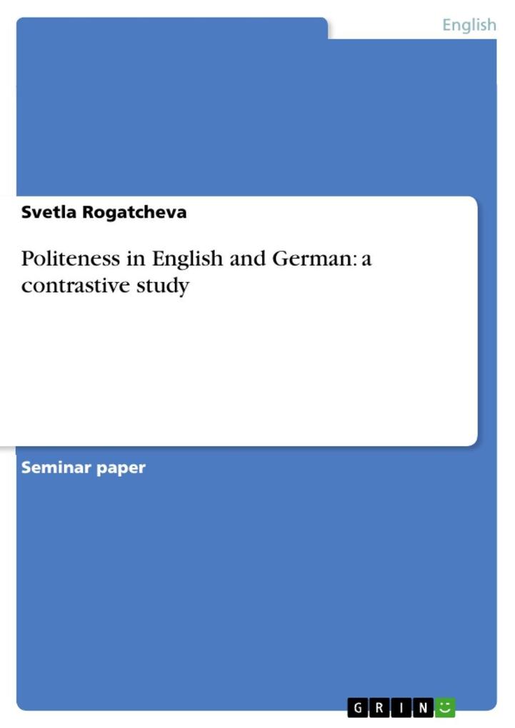 Politeness in English and German: a contrastive study