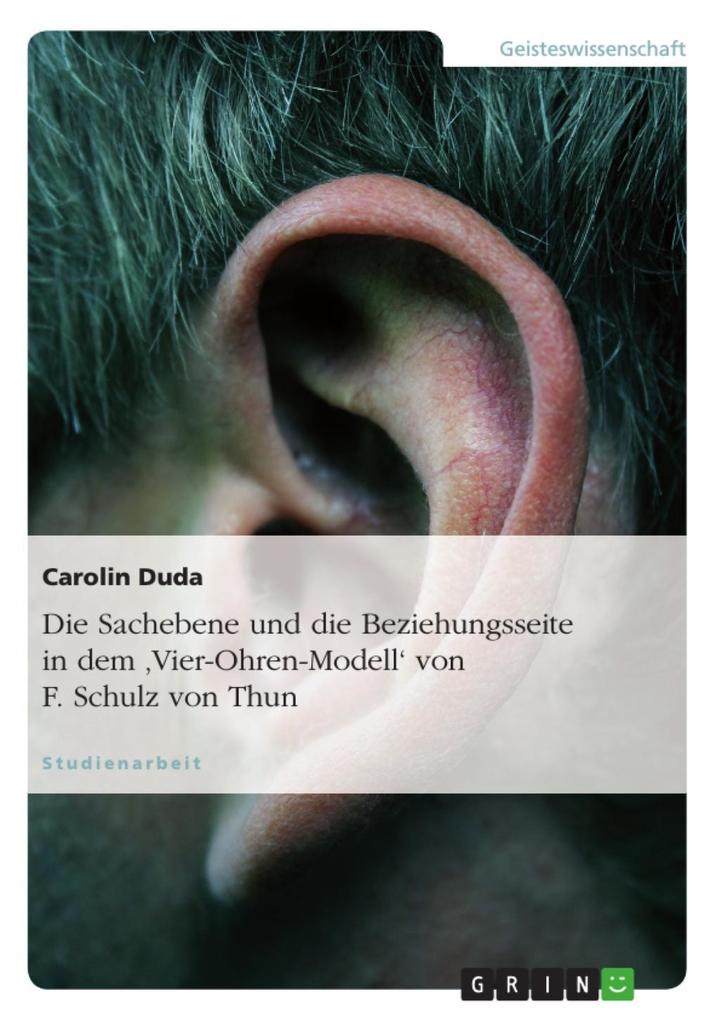 Die Sachebene und die Beziehungsseite in dem ‘Vier-Ohren-Modell‘ von F. Schulz von Thun