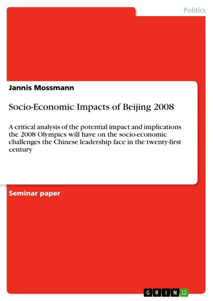 Socio-Economic Impacts of Beijing 2008