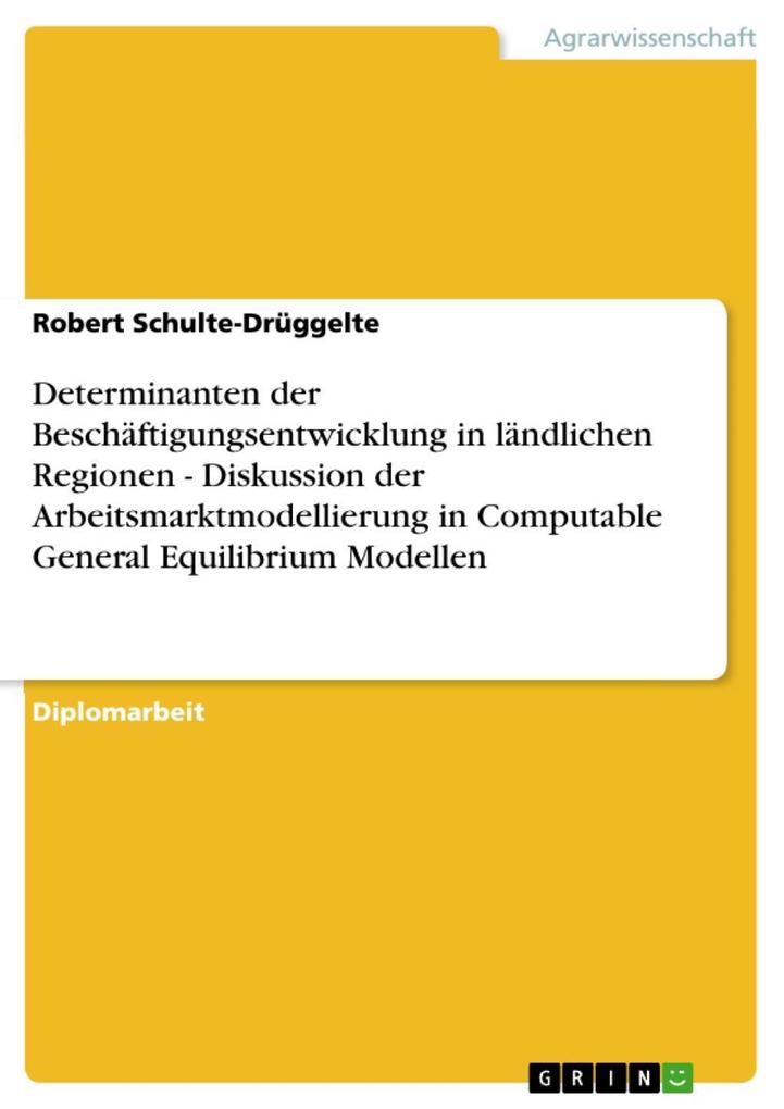 Determinanten der Beschäftigungsentwicklung in ländlichen Regionen - Diskussion der Arbeitsmarktmodellierung in Computable General Equilibrium Modellen - Robert Schulte-Drüggelte