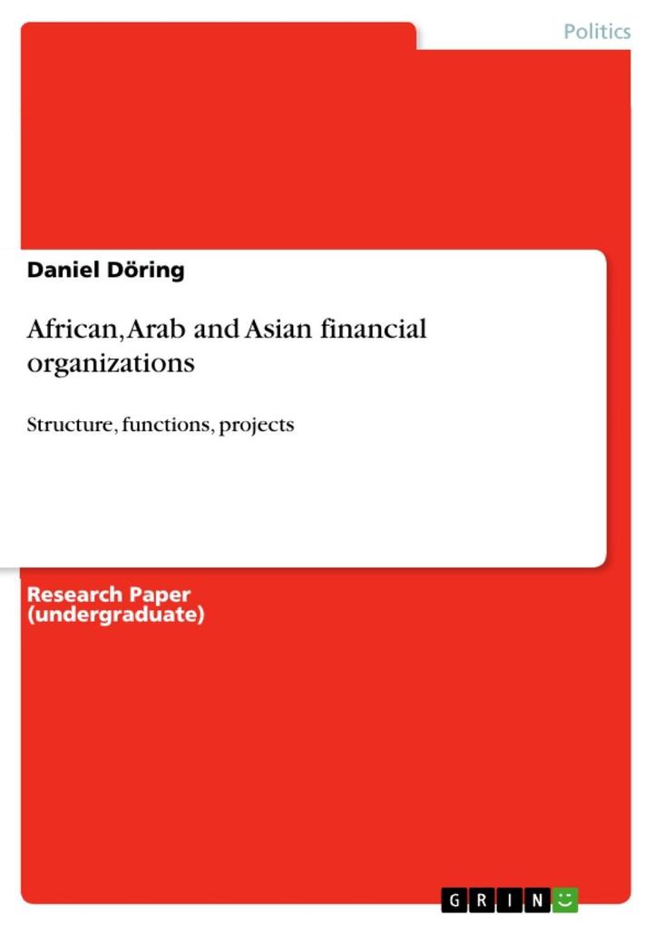 African Arab and Asian financial organizations