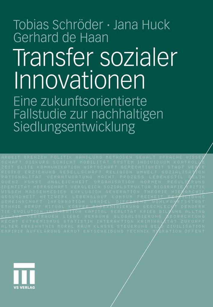 Transfer sozialer Innovationen - Tobias Schröder/ Jana Huck/ Gerhard de Haan