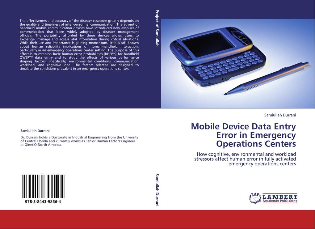 Mobile Device Data Entry Error in Emergency Operations Centers