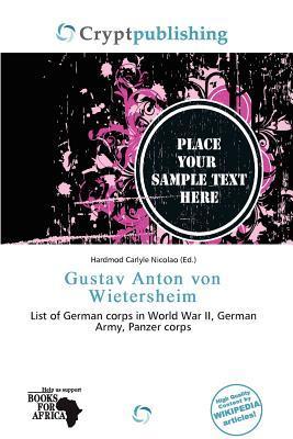 Gustav Anton von Wietersheim