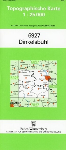 Topographische Karte Baden-Württemberg Dinkelsbühl