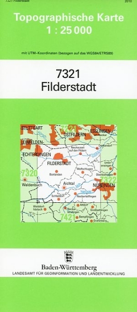 Topographische Karte Baden-Württemberg Filderstadt