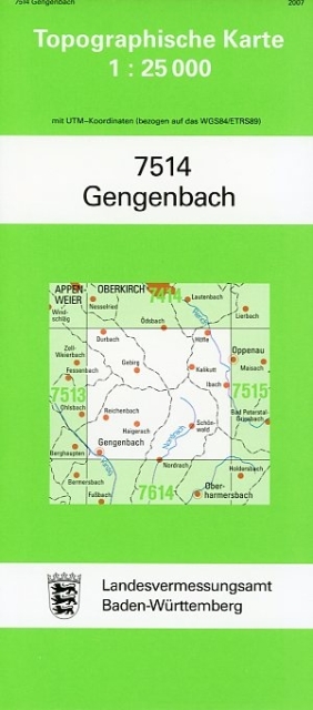 Topographische Karte Baden-Württemberg Gengenbach