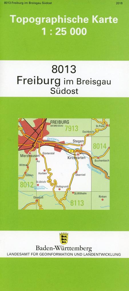 Topographische Karte Baden-Württemberg Freiburg im Breisgau SO
