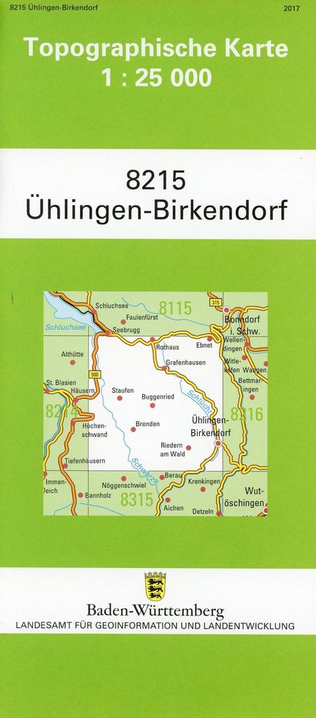 Topographische Karte Baden-Württemberg Ühlingen-Birkendorf
