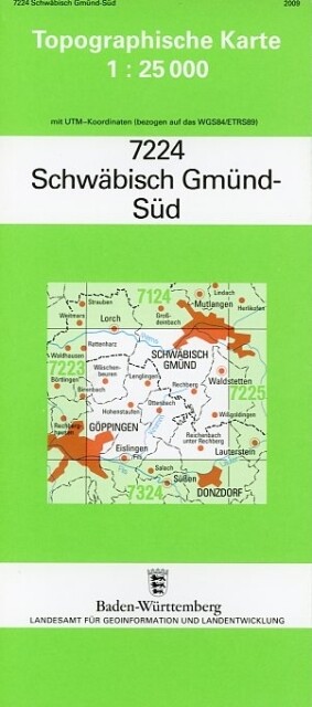 Topographische Karte Baden-Württemberg Schwäbisch Gmünd Süd