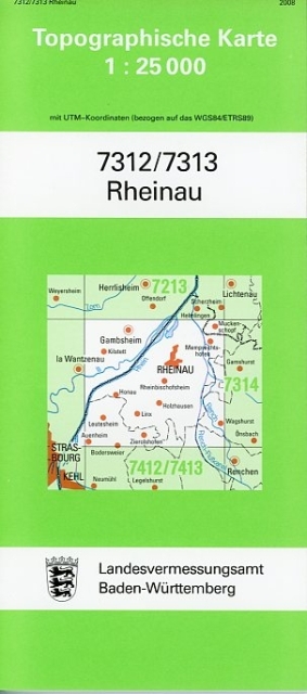 Topographische Karte Baden-Württemberg Rheinau