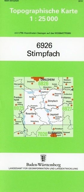 Topographische Karte Baden-Württemberg Stimpfach