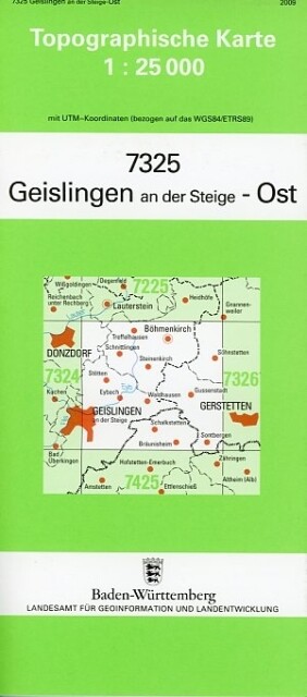 Topographische Karte Baden-Württemberg Geislingen an der Steige Ost