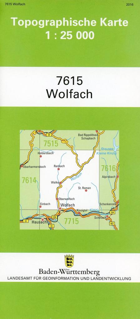 Topographische Karte Baden-Württemberg Wolfach