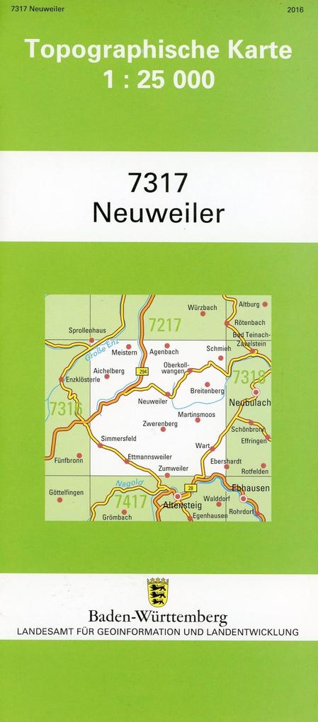 Topographische Karte Baden-Württemberg Neuweiler
