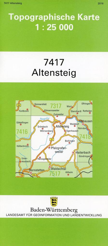 Topographische Karte Baden-Württemberg Altensteig