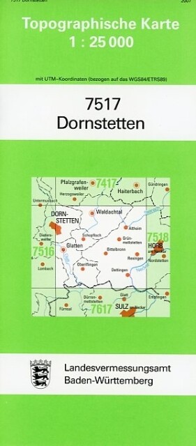 Topographische Karte Baden-Württemberg Dornstetten